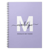 Carnet Monogramme initial personnalisé violet (Devant)