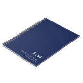Carnet Monogramme Initial Professionnel de Bleu Marine po (Côté gauche)