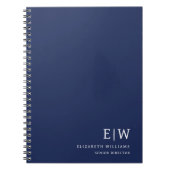 Carnet Monogramme Initial Professionnel de Bleu Marine po (Devant)