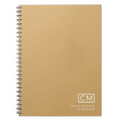 Carnet Monogramme Initial Professionnel Moderne Moutarde (Devant)