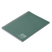 Carnet Monogramme Initial Professionnel Moderne Vert Saug (Côté gauche)