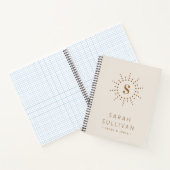 Carnet Monogramme initial radiale sunburation ivoire neut (Intérieur)