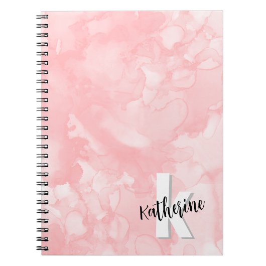 Carnet Monogramme initial rose moderne (Devant)