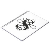 Carnet Monogramme initial tourbillonnant (Côté gauche)