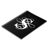 Carnet Monogramme initial Tourbillonnant noir et blanc (Côté gauche)