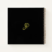 Carnet Monogramme Initiale De Luxe En Écriture Dorée Pour (Dos)