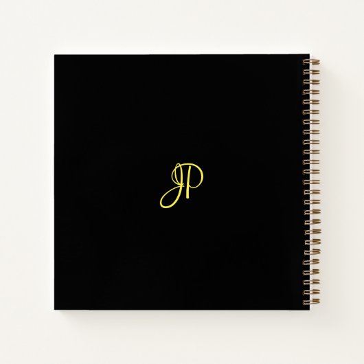 Carnet Monogramme Initiale De Luxe En Écriture Dorée Pour (Dos)