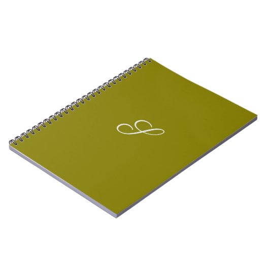 Carnet Monogramme initiale minimaliste vert sauge (Côté gauche)