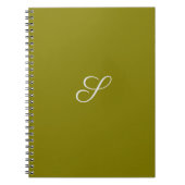 Carnet Monogramme initiale minimaliste vert sauge (Devant)