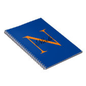 Carnet Monogramme Initiale Nom Propre Manuscrit Bleu Fonc (Côté Droit)