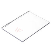 Carnet Monogramme Initiale Rose Pâle Élégant Blanc (Côté gauche)