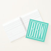 Carnet Monogramme Initiales 3 Modernes Gras | Blanc Sur A (Intérieur)