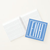 Carnet Monogramme Initiales 3 Modernes Gras | Bleu Clair (Intérieur)