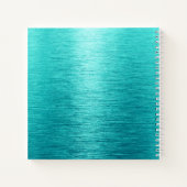 Carnet Monogramme Initiales Nom Customisé Turquoise (Dos)