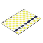 Carnet monogramme jaune de très bon goût chic de motif de (Côté gauche)