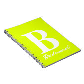 Carnet Monogramme jaune fluorescent Mariage (Côté Droit)