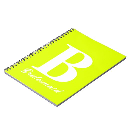 Carnet Monogramme jaune fluorescent Mariage (Côté gauche)
