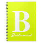 Carnet Monogramme jaune fluorescent Mariage (Devant)