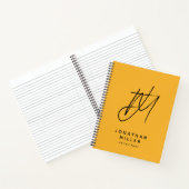 Carnet Monogramme jaune moutarde moderne (Intérieur)