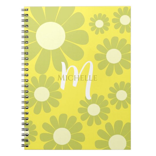 Carnet Monogramme jaune pâle vert (Devant)