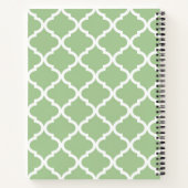 Carnet Monogramme jaune Quatrefeuille Vert pastel chic (Dos)