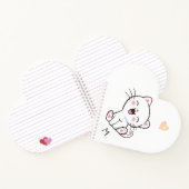 Carnet Monogramme & joli chat sur fond blanc (Intérieur)