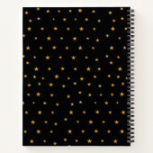 Carnet Monogramme, laurier et étoiles dorées sur fond noi (Dos)