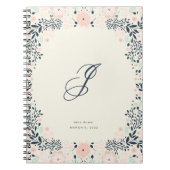 Carnet Monogramme le plus doux | Fleur personnalisée (Devant)