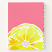 Carnet Monogramme Lemon Aquarelle rose moderne (Dos)