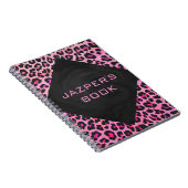 Carnet Monogramme Leopard noir et rose chaud (Côté Droit)