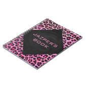 Carnet Monogramme Leopard noir et rose chaud (Côté gauche)