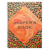 Carnet Monogramme léopard orange et jaune (Devant)