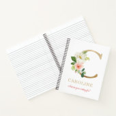 Carnet Monogramme Lettre C Or | Devise ou citation floral (Intérieur)