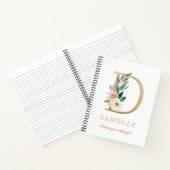 Carnet Monogramme Lettre D Or | Fleur devise ou citation (Intérieur)