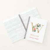 Carnet Monogramme Lettre W Or | Devise ou citation floral (Intérieur)
