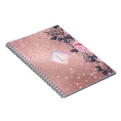 Carnet Monogramme Lilibet Rosé Floral convenant à une Pri (Côté Droit)