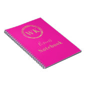 Carnet Monogramme Logo Pink Gold Notes d'affaires (Côté Droit)