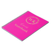 Carnet Monogramme Logo Pink Gold Notes d'affaires (Côté gauche)