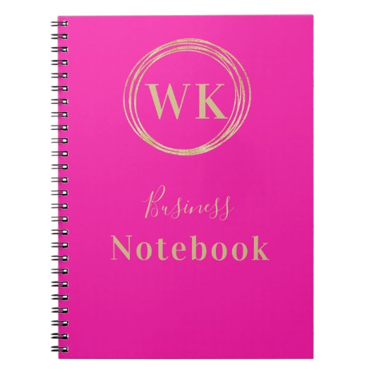 Carnet Monogramme Logo Pink Gold Notes d'affaires (Devant)