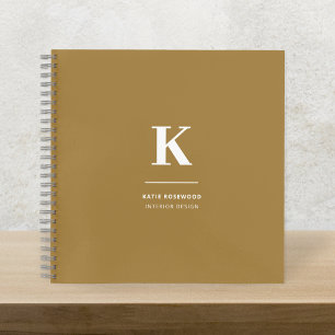 Carnet Monogramme Luxe minimal Élégant Or