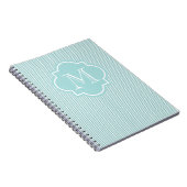 Carnet Monogramme M personnalisable | Turquoise (Côté Droit)