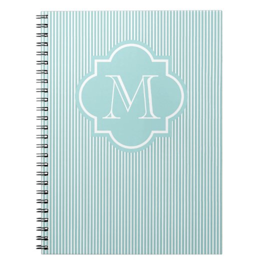 Carnet Monogramme M personnalisable | Turquoise (Devant)