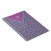 Carnet Monogramme Magenta Purple Pink Turquoise Sirène Ét (Côté Droit)