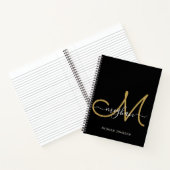 Carnet Monogramme manuscrit Black Gold moderne (Intérieur)