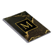 Carnet Monogramme marbré noir et or moderne (Côté Droit)