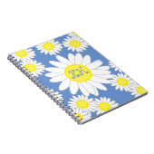 Carnet Monogramme marguerite bleu blanc et jaune (Côté Droit)