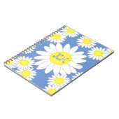 Carnet Monogramme marguerite bleu blanc et jaune (Côté gauche)