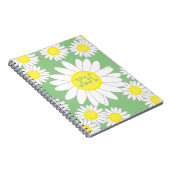 Carnet Monogramme marguerrier vert blanc et jaune (Côté Droit)