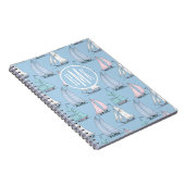 Carnet Monogramme mignon du motif | de voilier (Côté Droit)