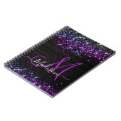 Carnet Monogramme mignon noir de fausse parties scintilla (Côté gauche)